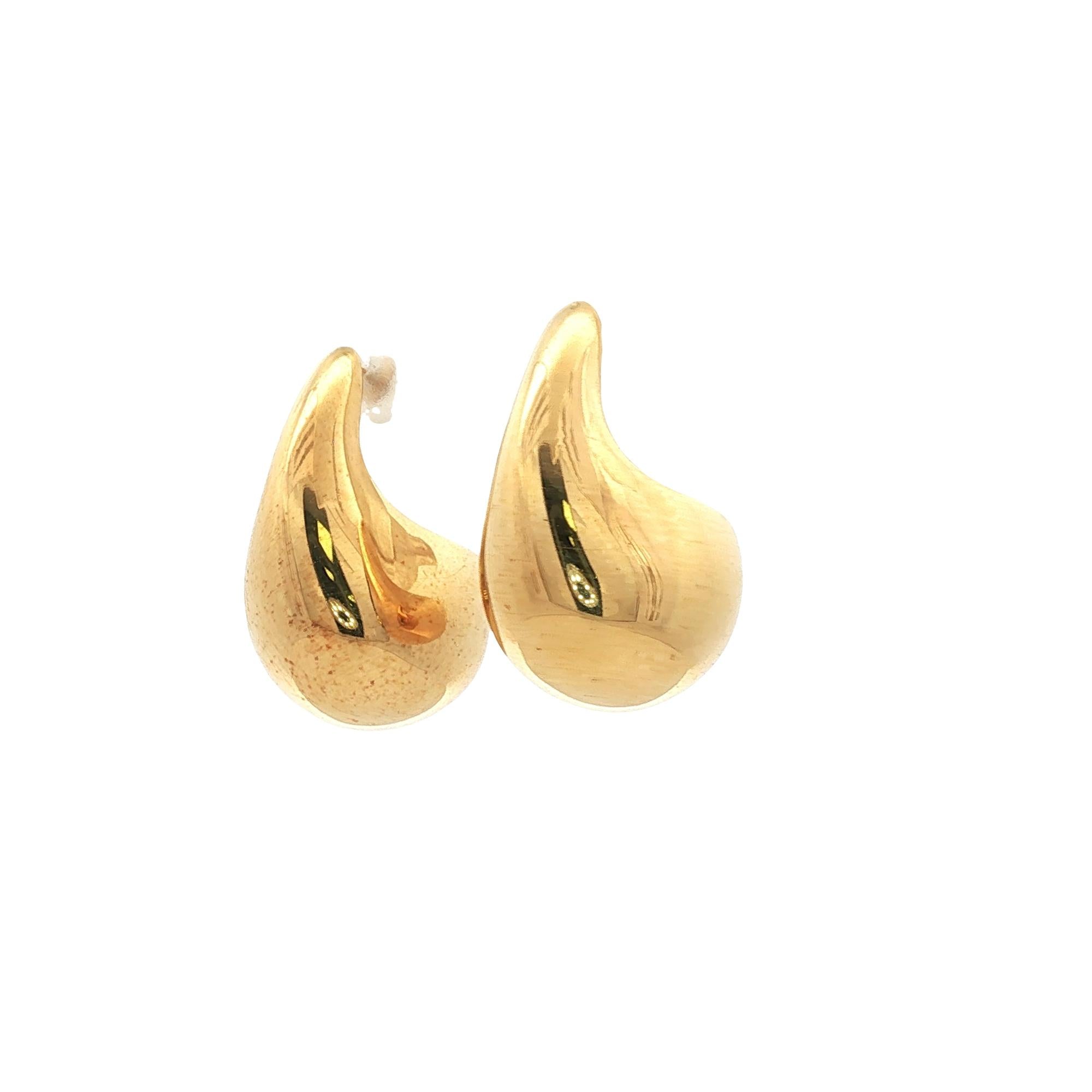 Robert Lee Morris 18 Karat Yellow Gold Teardrop Drop Vintage Earrings