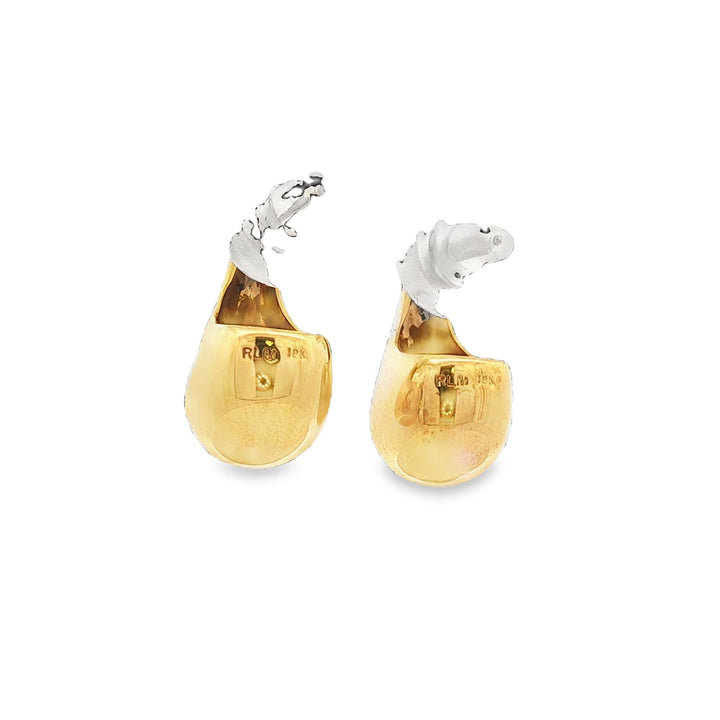 Robert Lee Morris 18 Karat Yellow Gold Teardrop Drop Vintage Earrings