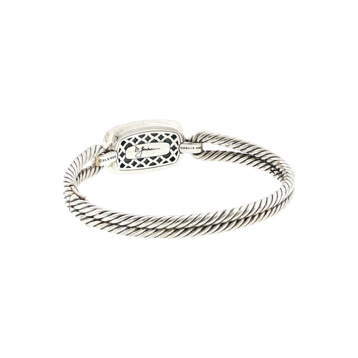 David Yurman Noblese Diamond 18KYG/SS Cable Bangle Bracelet