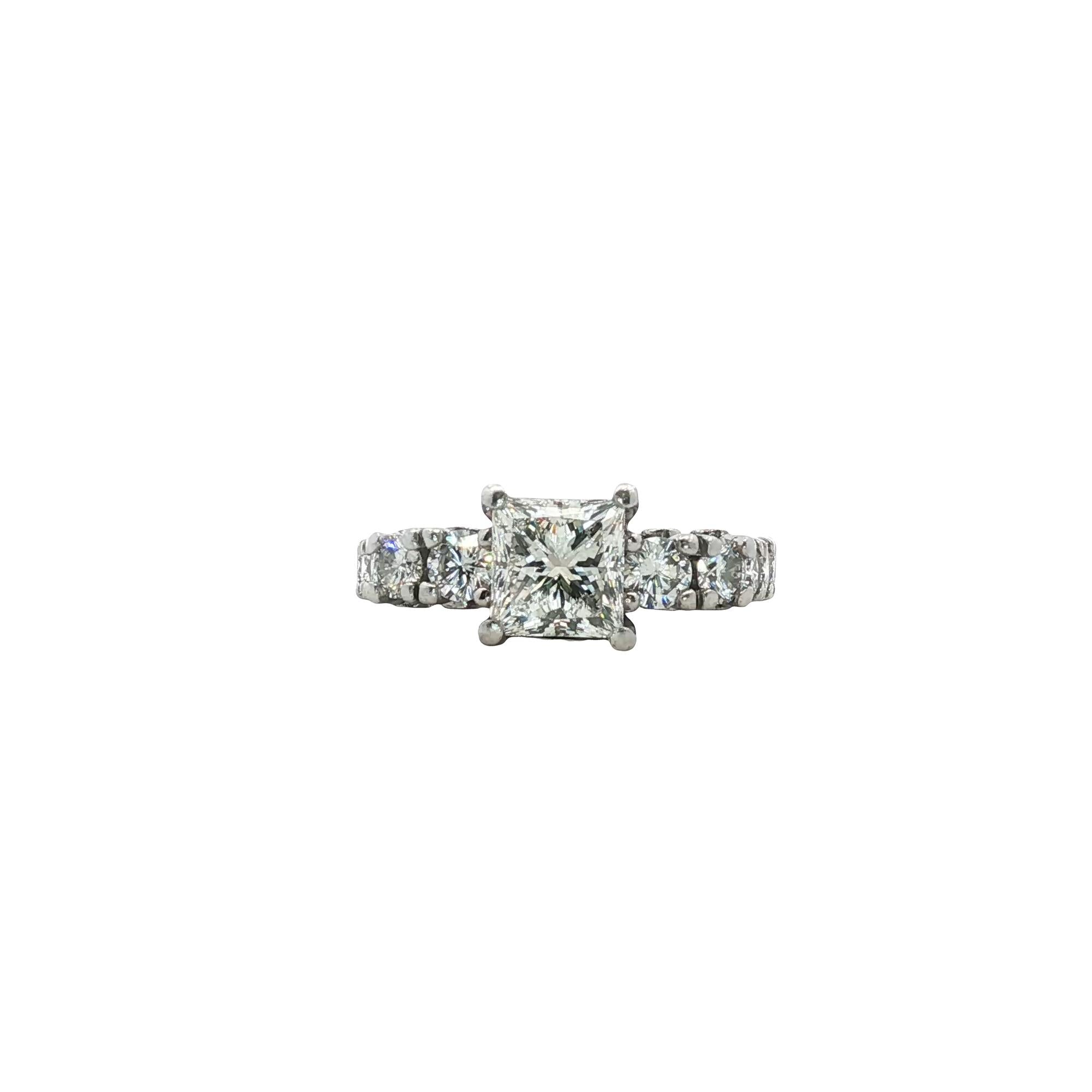 1.32 Carat Princess-Cut Diamond Platinum Engagement Ring GIA Certified