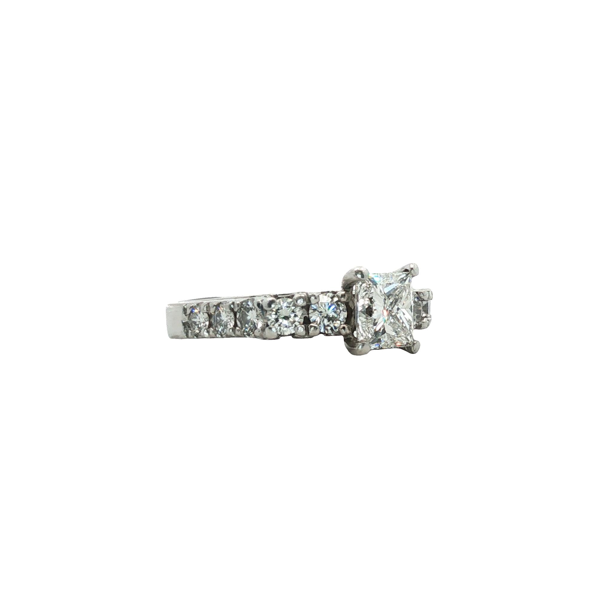 1.32 Carat Princess-Cut Diamond Platinum Engagement Ring GIA Certified