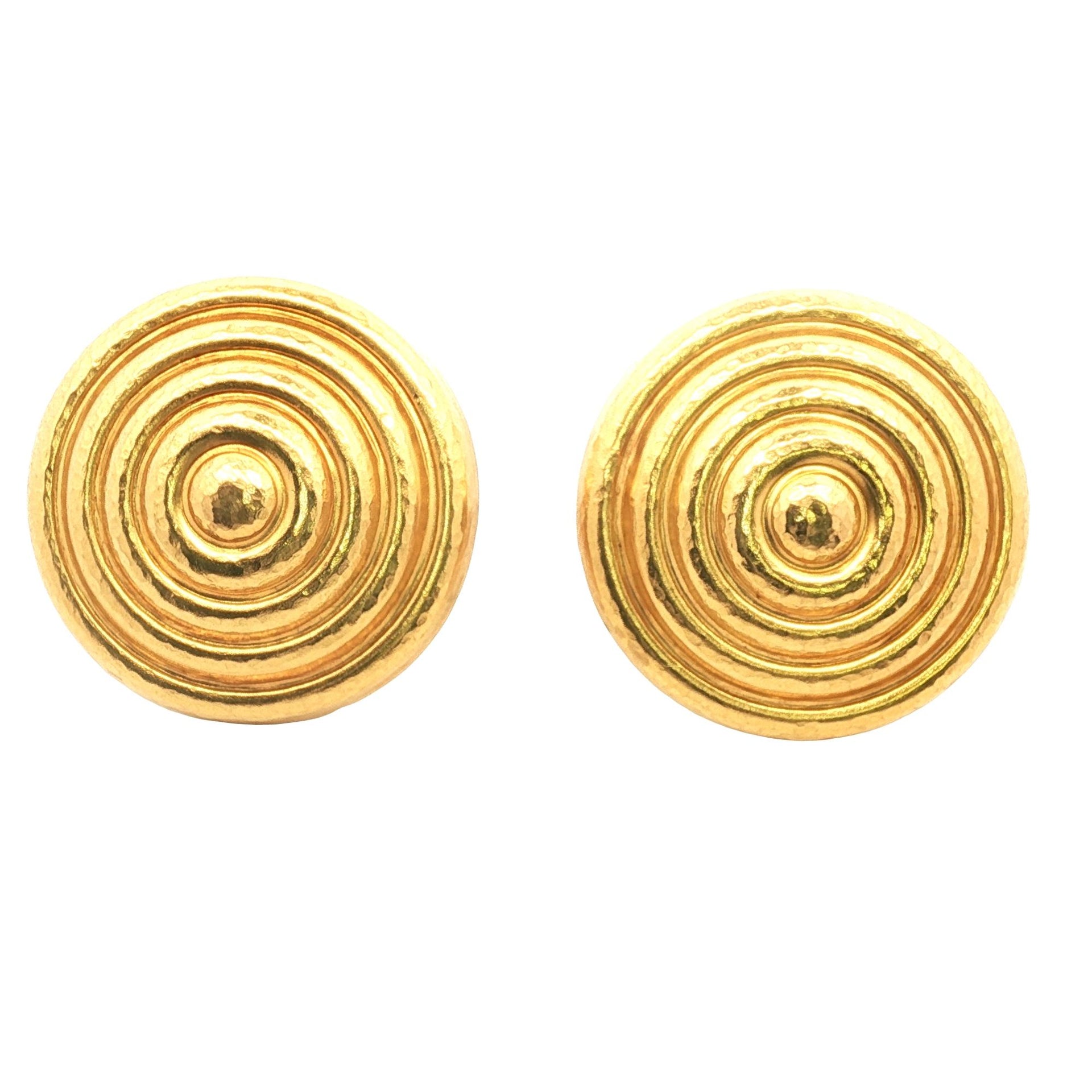 Ilias Lalaounis 18 Karat Yellow Gold Large Swirl Earclip Earrings