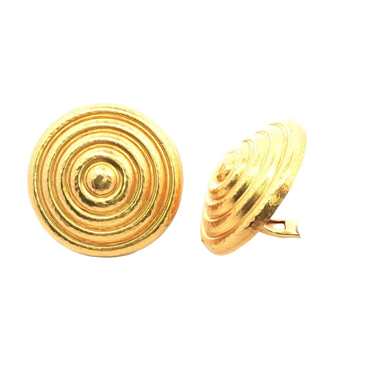 Ilias Lalaounis 18 Karat Yellow Gold Large Swirl Earclip Earrings