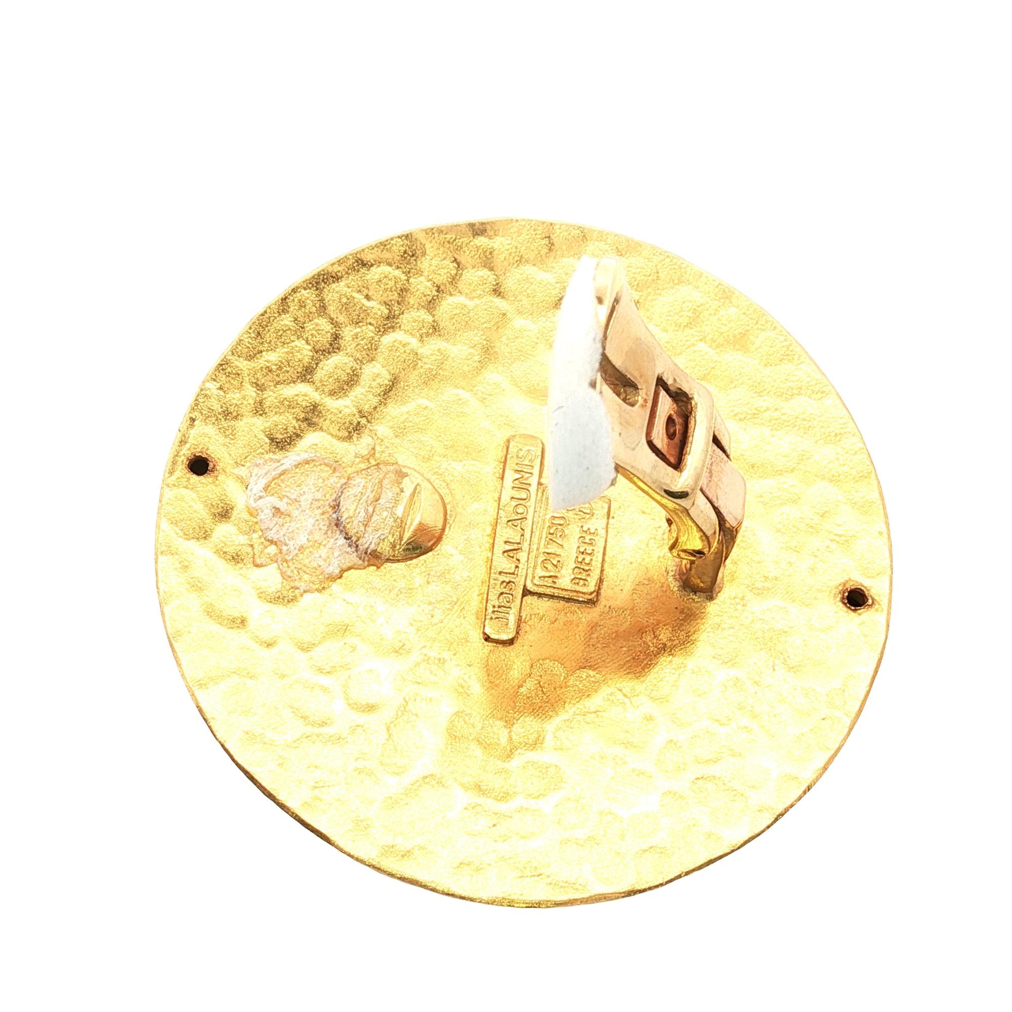 Ilias Lalaounis 18 Karat Yellow Gold Large Swirl Earclip Earrings