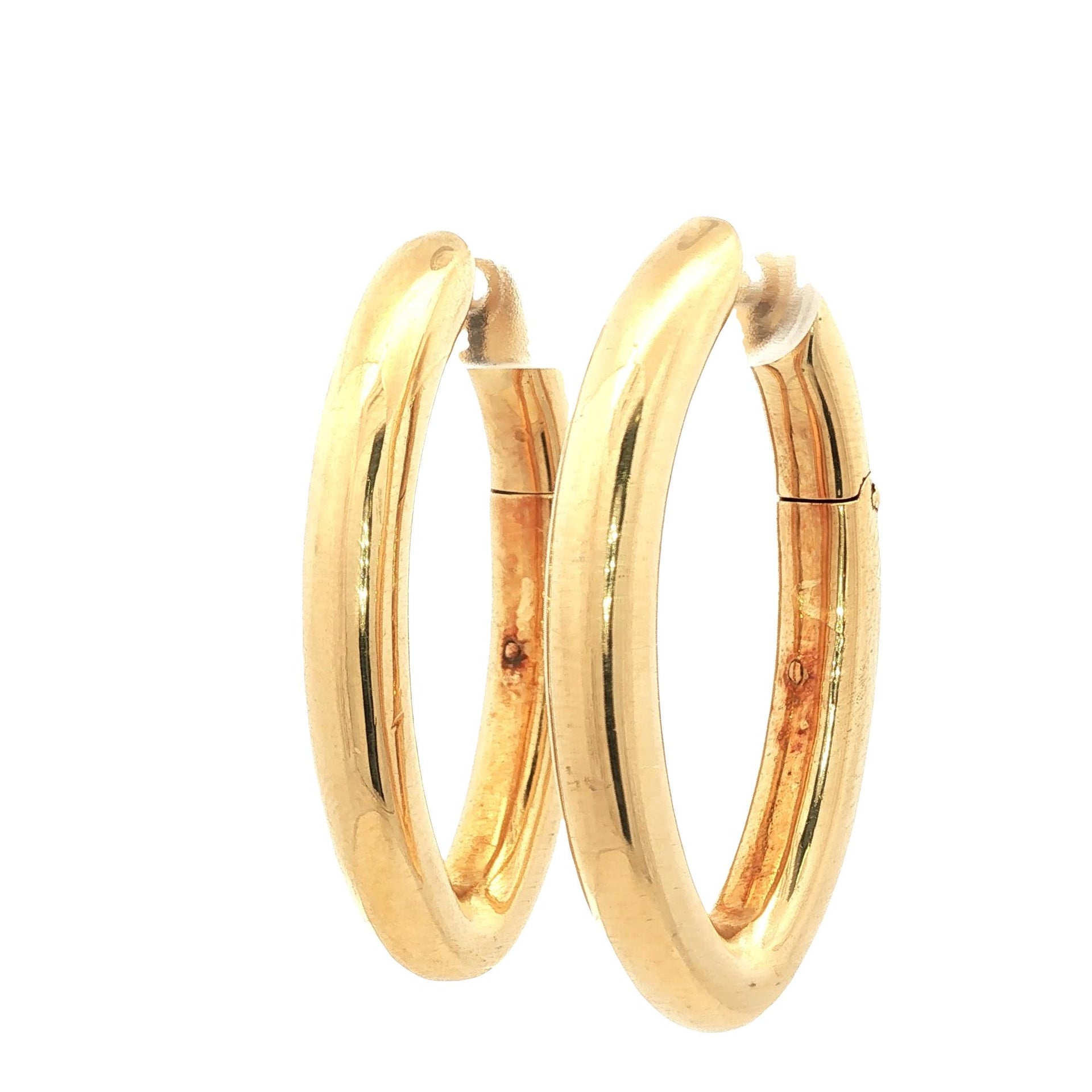 Pomellato Oval Hoop 18 Karat Yellow Gold Modern Drop Earrings