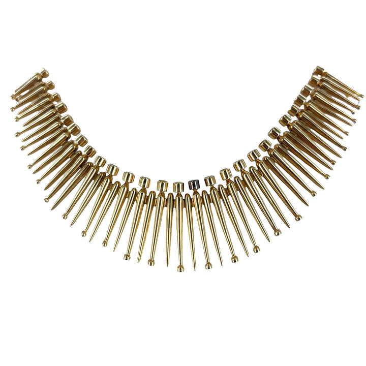 Ilias Lalaounis 18 Karat Yellow Gold Cleopatra Style Fringe Necklace Circa 1970