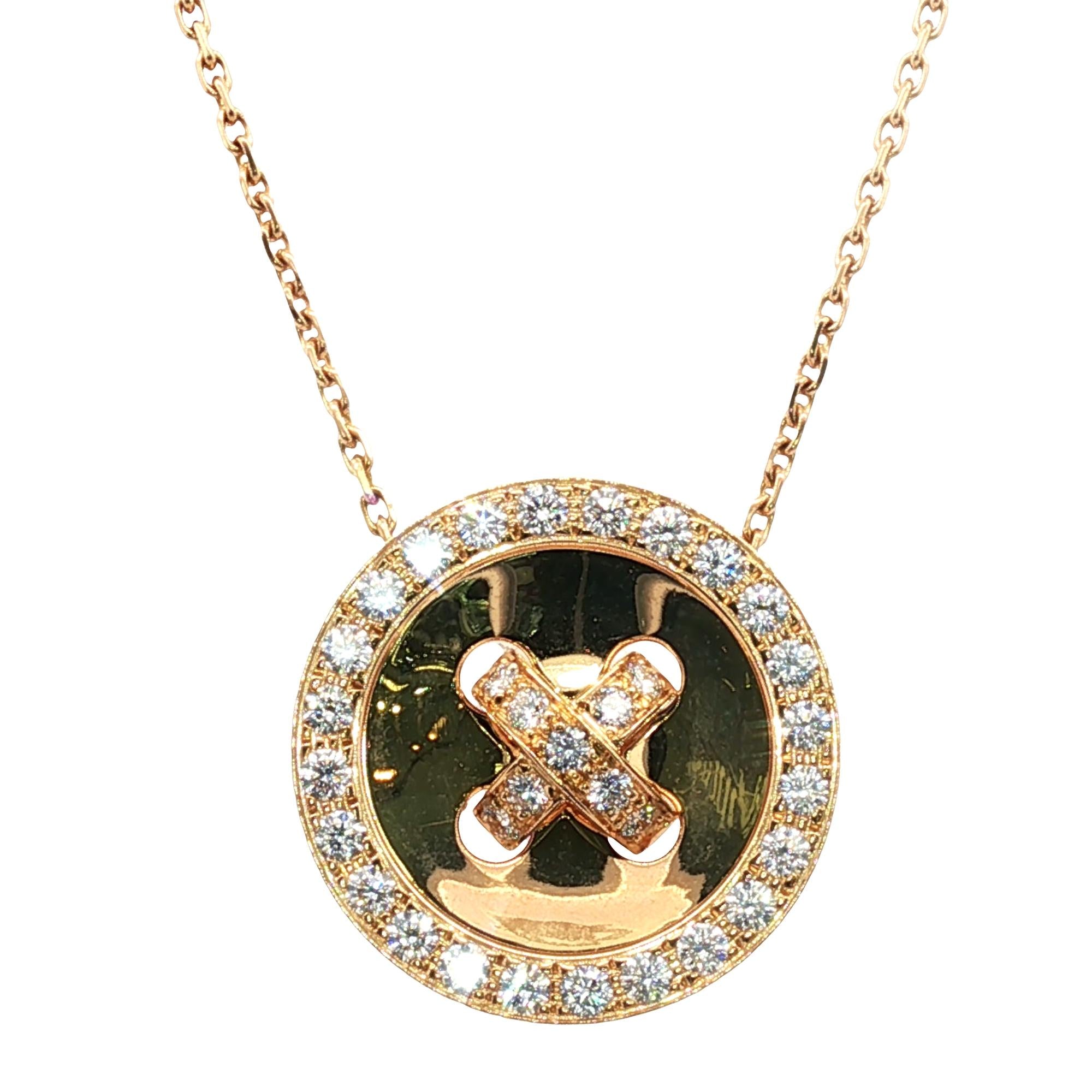 Van Cleef & Arpels Diamond 18 Karat Yellow Gold Bouttoniere Pendant Necklace