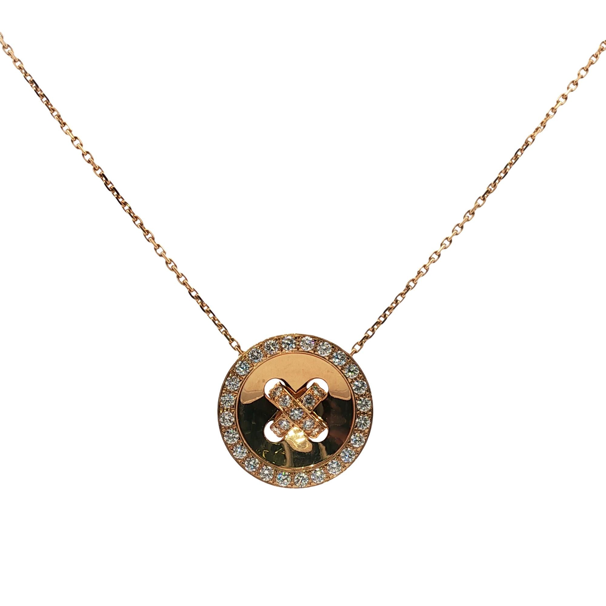 Van Cleef & Arpels Diamond 18 Karat Yellow Gold Bouttoniere Pendant Necklace