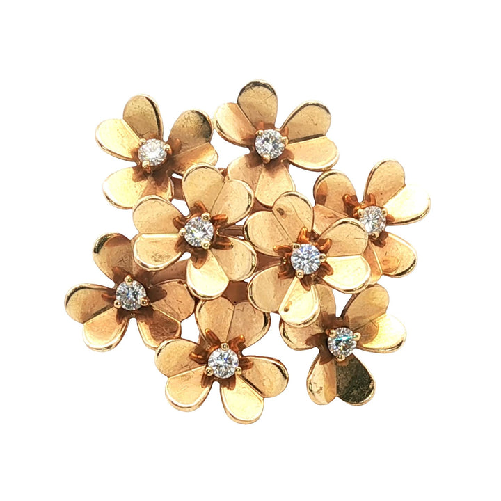 Van Cleef & Arpels Frivole Diamond 18 Karat Rose Gold Flower Ring Size 52 (6)