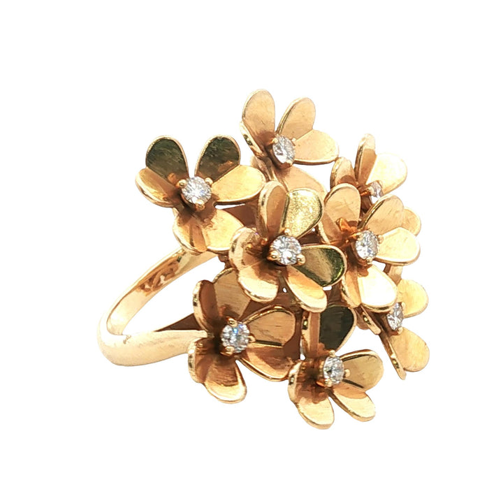 Van Cleef & Arpels Frivole Diamond 18 Karat Rose Gold Flower Ring Size 52 (6)