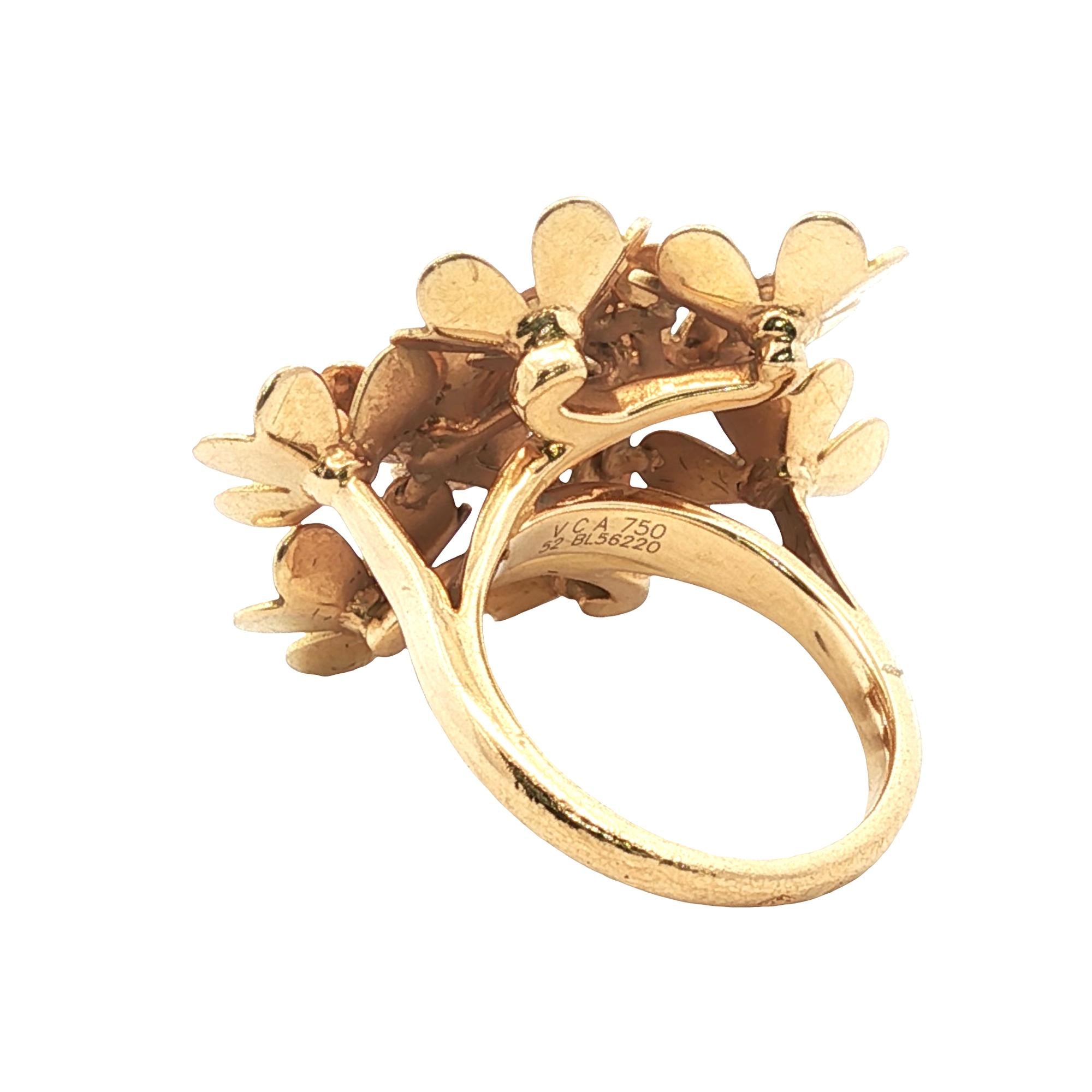 Van Cleef & Arpels Frivole Diamond 18 Karat Rose Gold Flower Ring Size 52 (6)