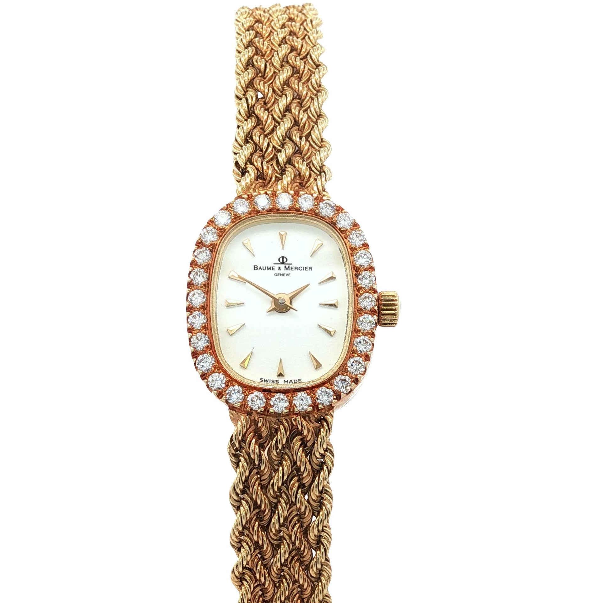 Baume & Mercier Ladys Diamond 14 Karat Yellow Gold Quartz Dress Watch
