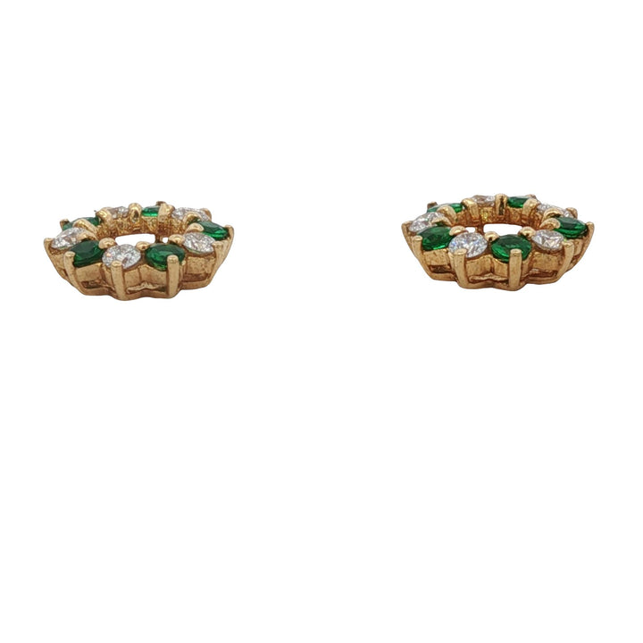 Diamond Emerald 18 Karat Yellow Gold Earring Jackets by Spark