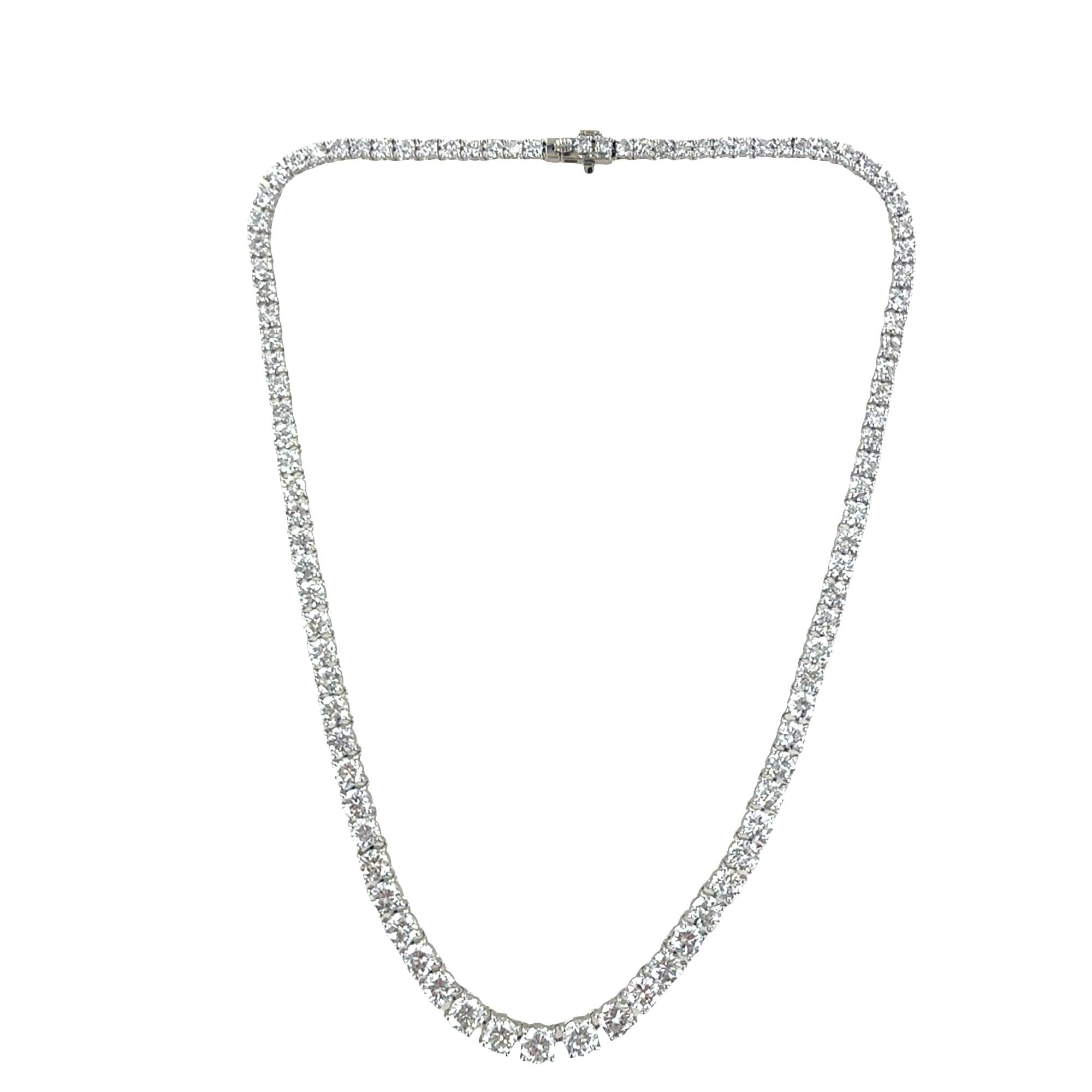 11 CTW Round Brilliant-Cut Diamond Platinum Riviera Necklace