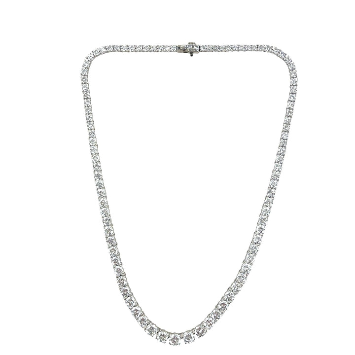 11 CTW Round Brilliant-Cut Diamond Platinum Riviera Necklace