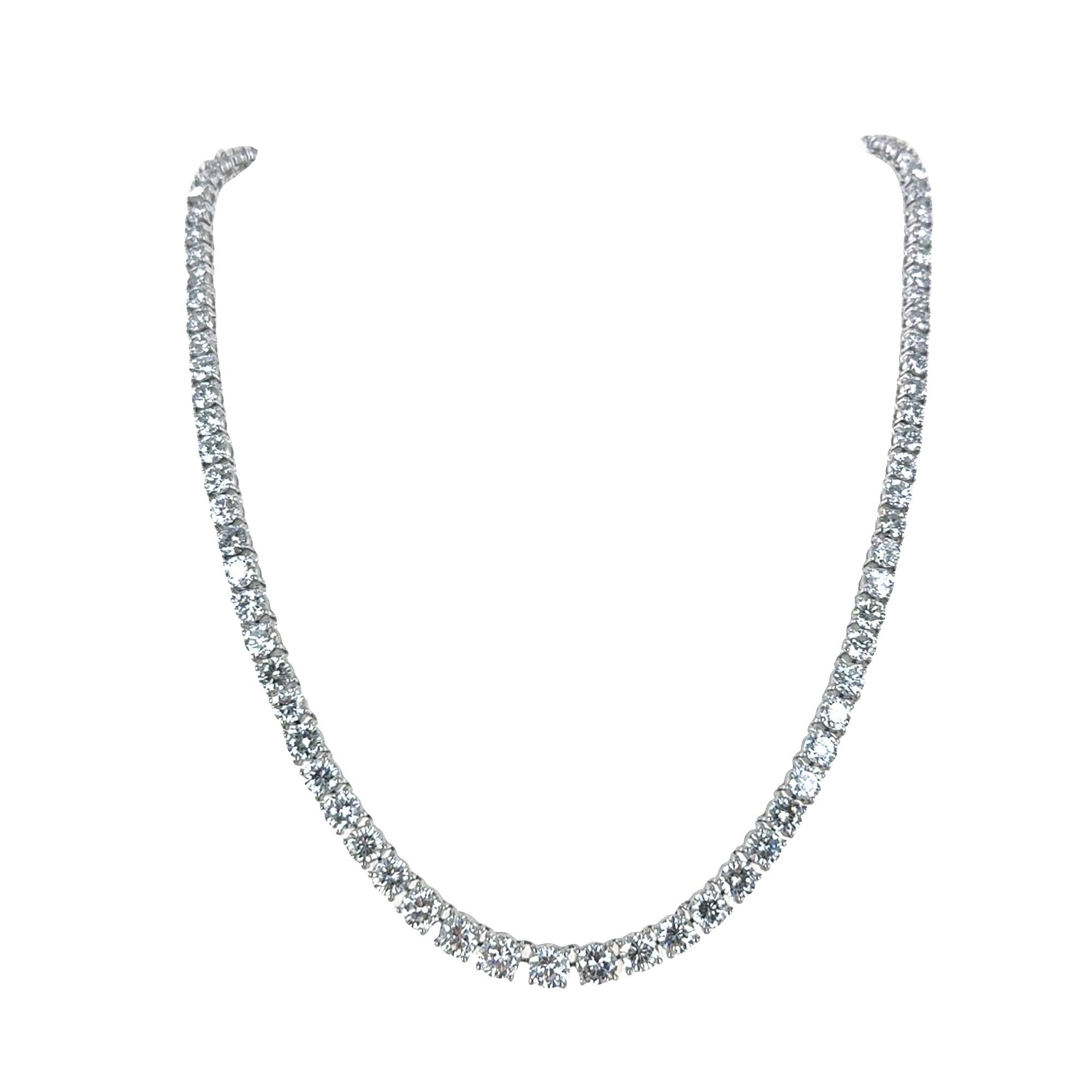 11 CTW Round Brilliant-Cut Diamond Platinum Riviera Necklace