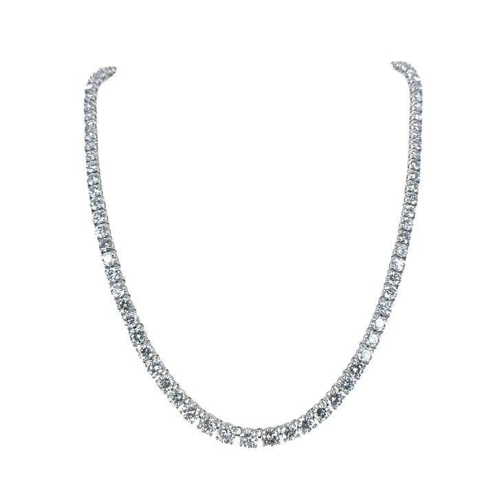 11 CTW Round Brilliant-Cut Diamond Platinum Riviera Necklace