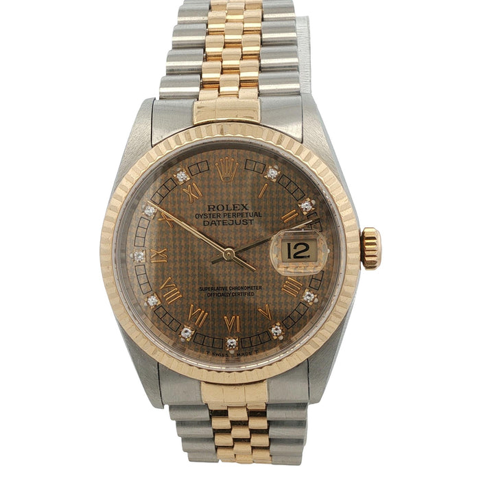 Rolex Datejust 36mm Two Tone Factory Diamond Dial