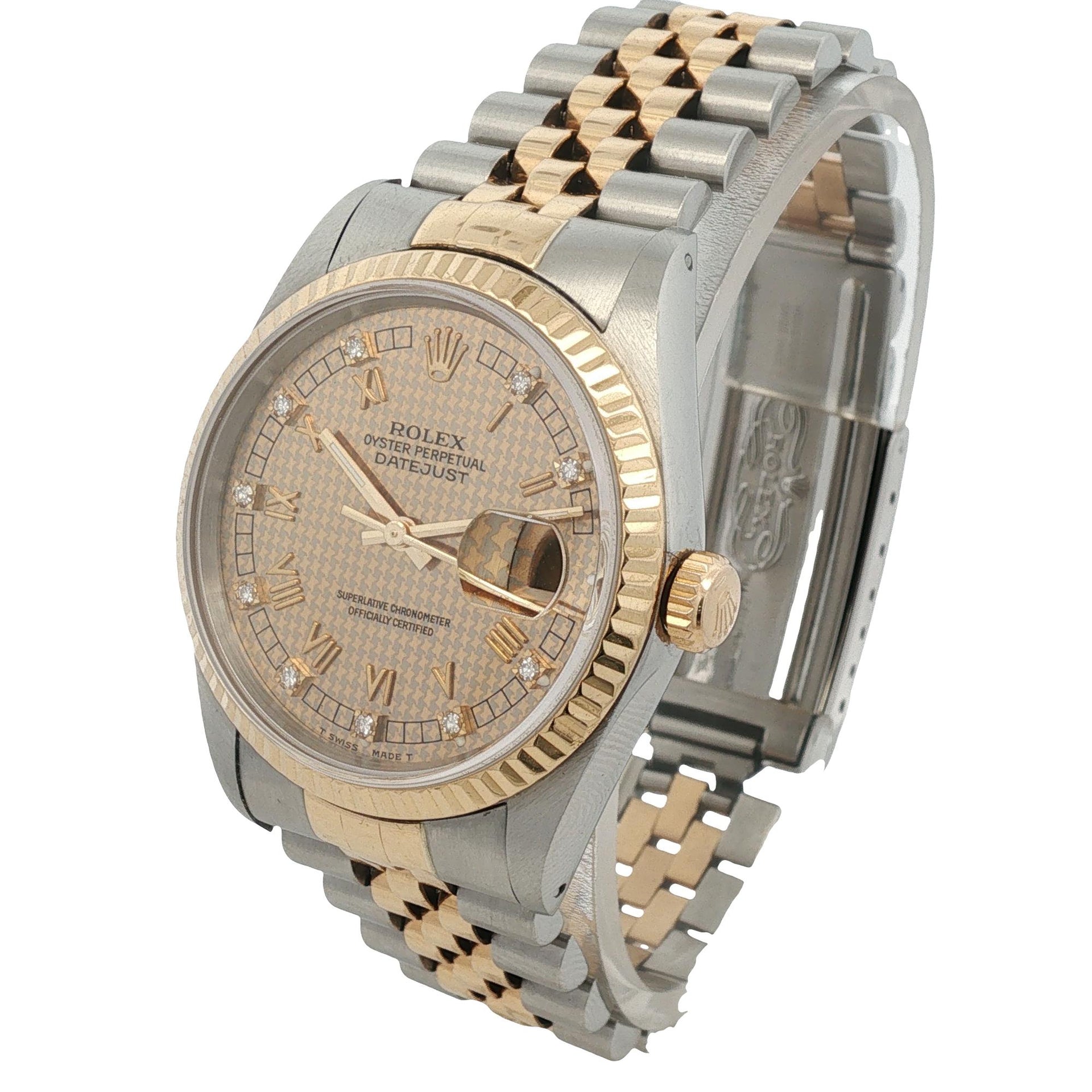 Rolex Datejust 36mm Two Tone Factory Diamond Dial