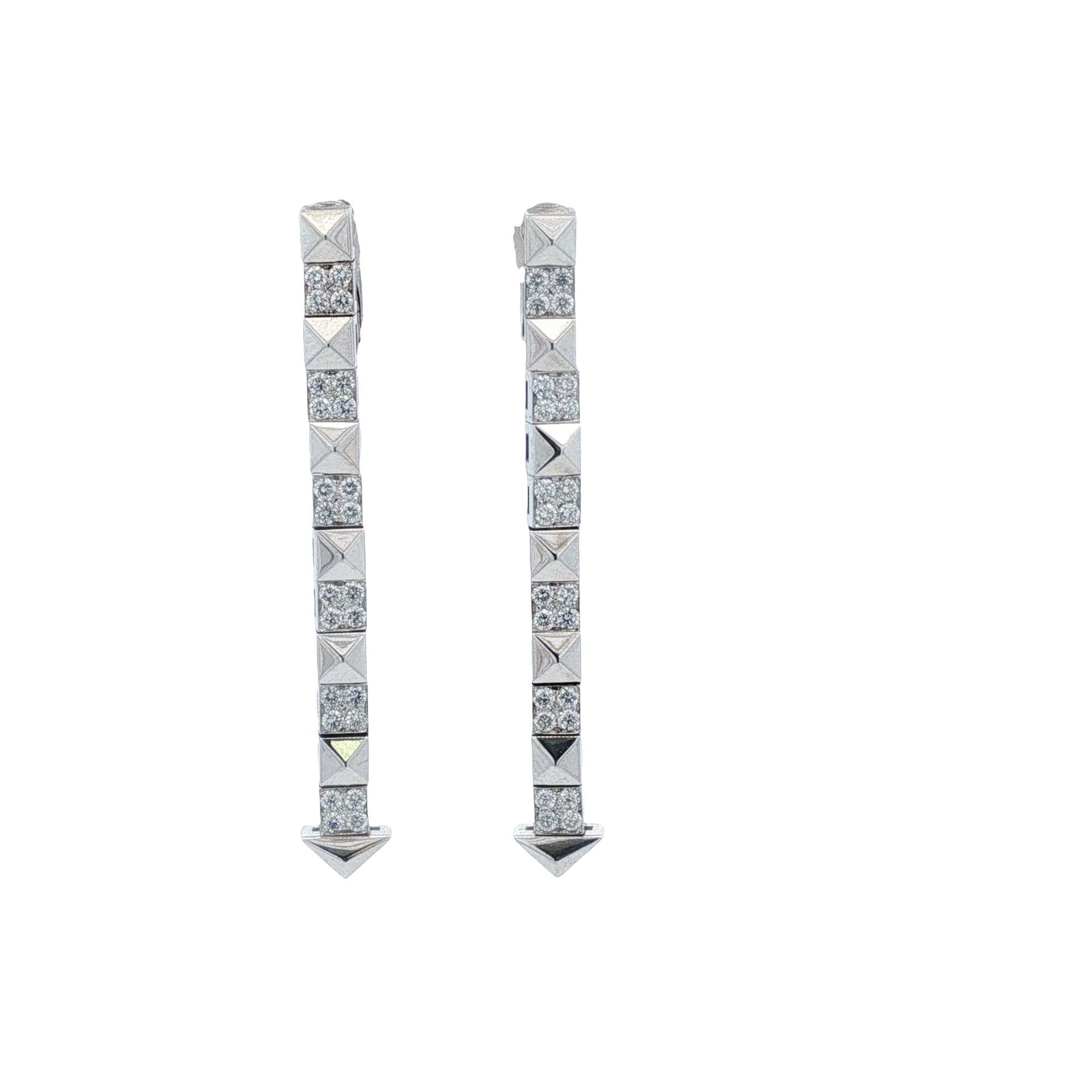 Officina Bernardi 'Enigma' Diamond Drop 18 Karat White Gold Leverback Earrings