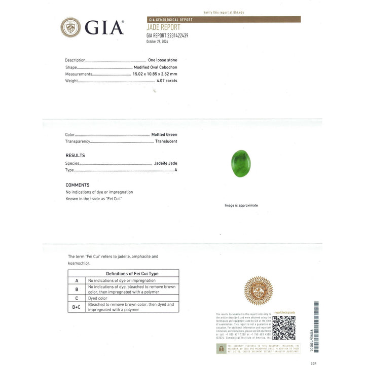 Imperial Fei Cui Jade & Diamond Platinum Ballerina Style Ring GIA Certified