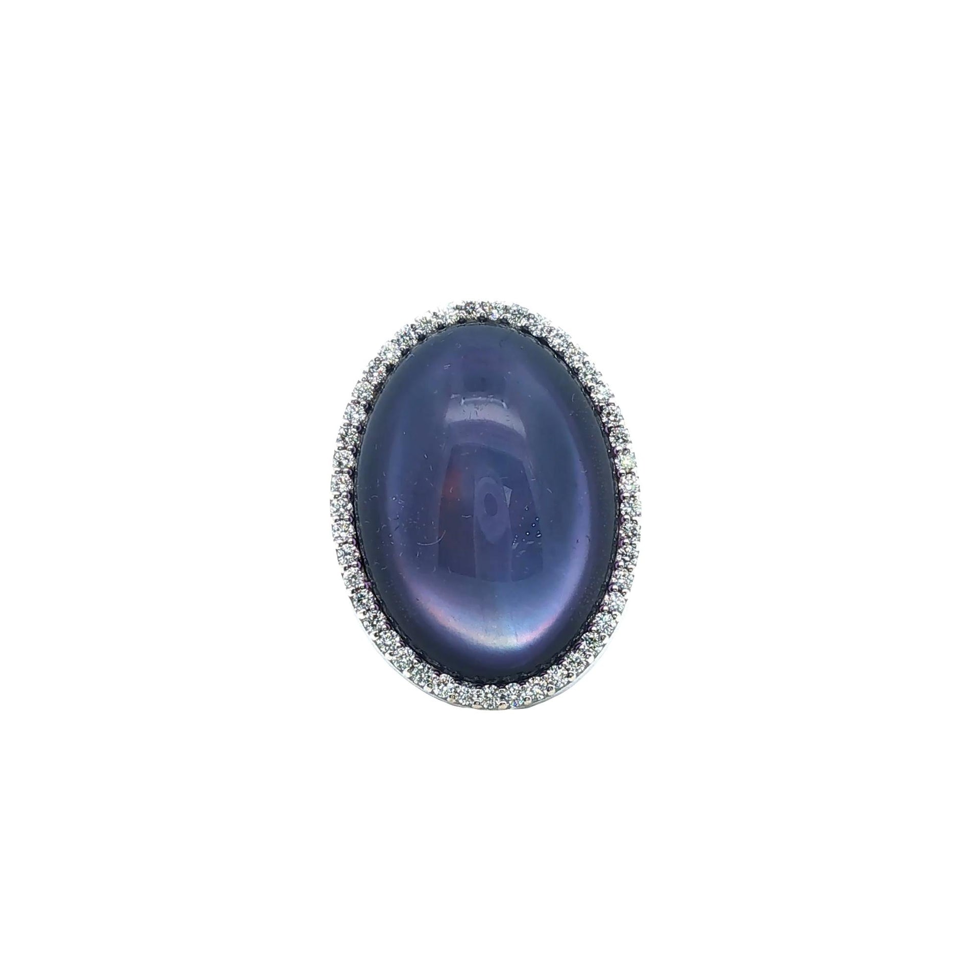Roberto Coin Amethyst Mother Of Pearl Doublet Diamond 18K Gold Cocktail Ring