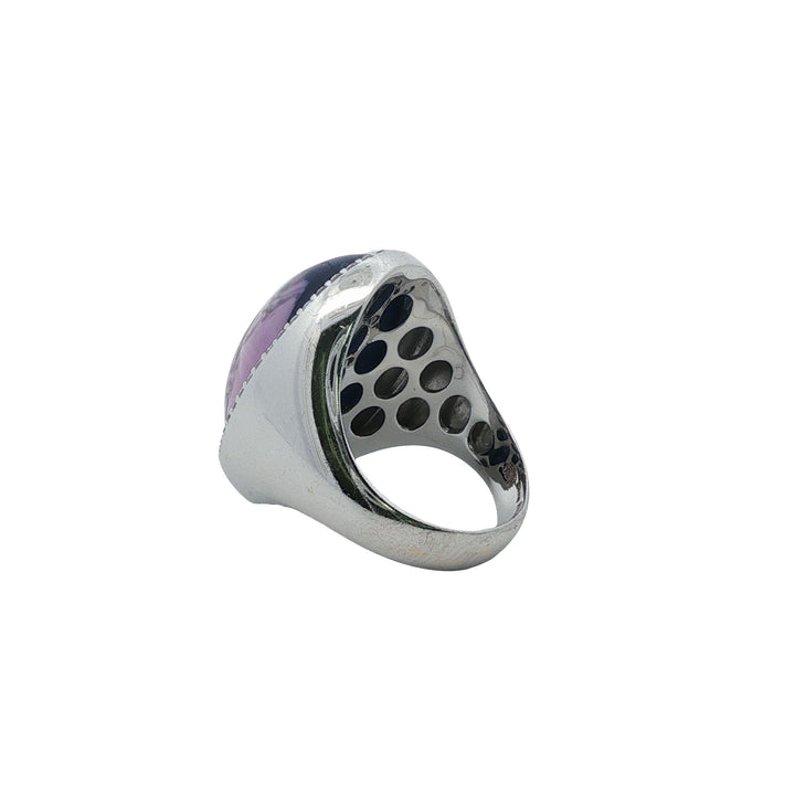 Roberto Coin Amethyst Mother Of Pearl Doublet Diamond 18K Gold Cocktail Ring