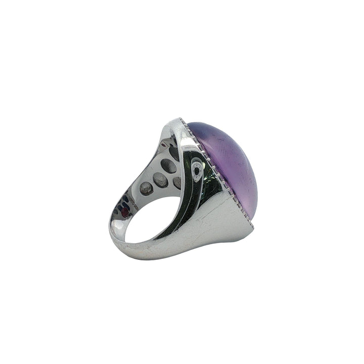 Roberto Coin Amethyst Mother Of Pearl Doublet Diamond 18K Gold Cocktail Ring