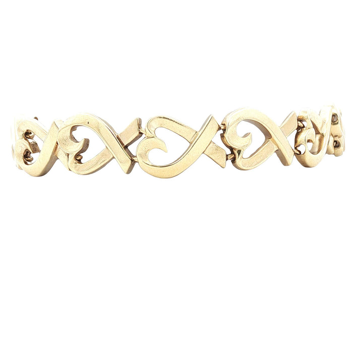 Tiffany & Company Paloma Picasso Heart Link Bracelet 18 Karat Yellow Gold 1980's