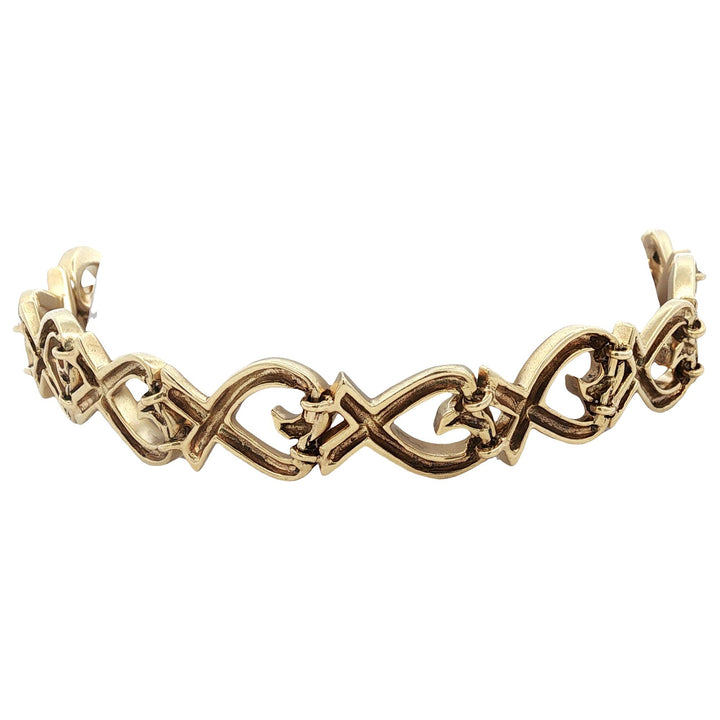 Tiffany & Company Paloma Picasso Heart Link Bracelet 18 Karat Yellow Gold 1980's