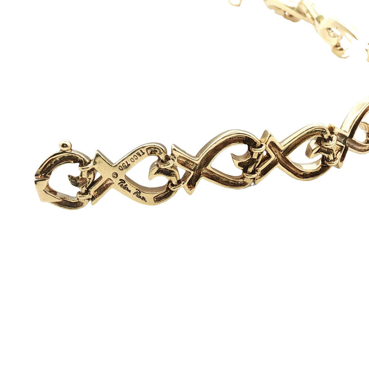 Tiffany & Company Paloma Picasso Heart Link Bracelet 18 Karat Yellow Gold 1980's