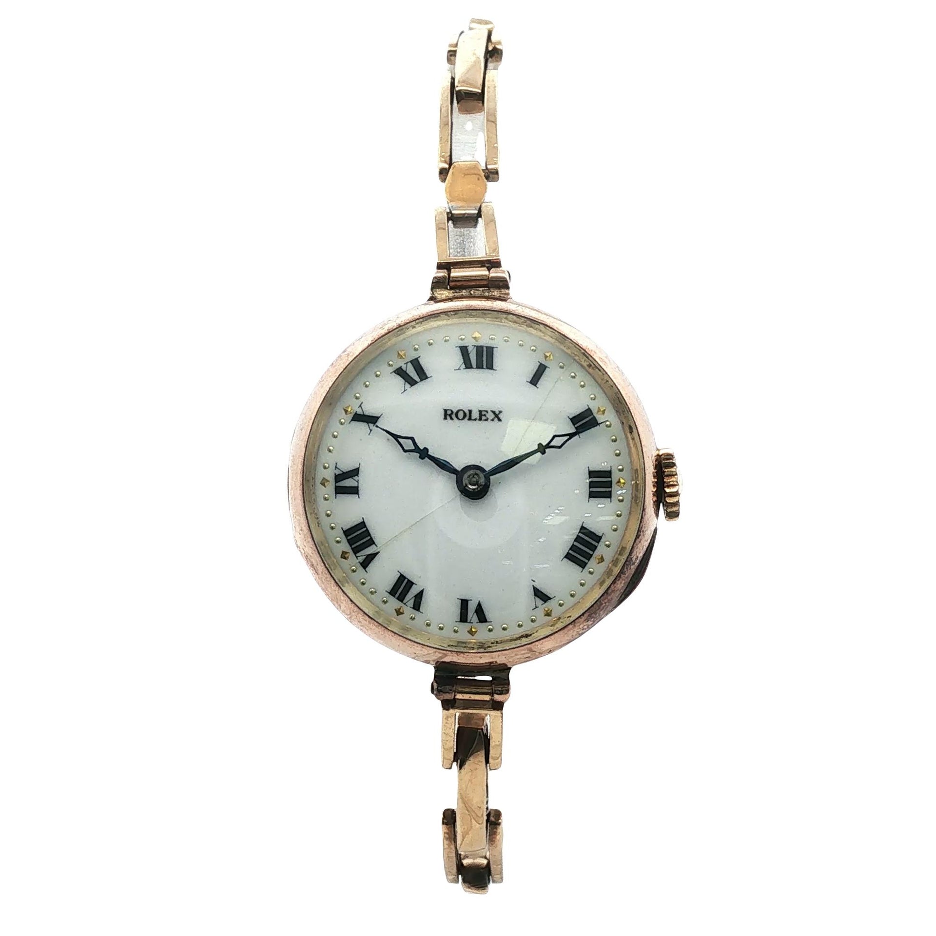 Rolex 9 Karat Yellow Gold Vintage Ladies Dress Watch Circa 1930's