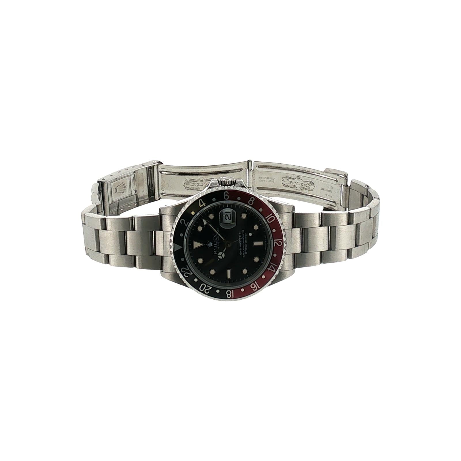 Rolex GMT Master II Stainless Steel 'Coke'  40mm Watch Oyster Band