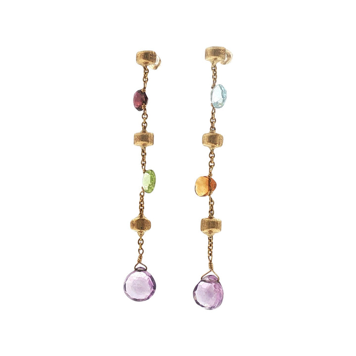 Marco Bicego Paradise 18 Karat Yellow Gold Gemstone Drop Earrings