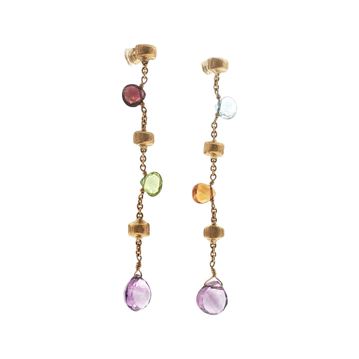 Marco Bicego Paradise 18 Karat Yellow Gold Gemstone Drop Earrings