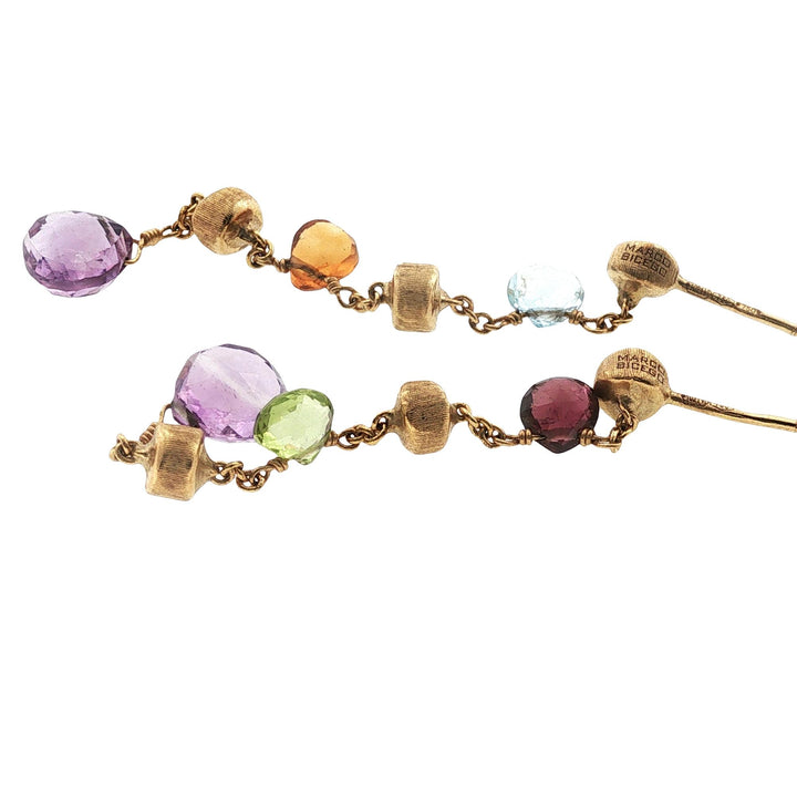 Marco Bicego Paradise 18 Karat Yellow Gold Gemstone Drop Earrings