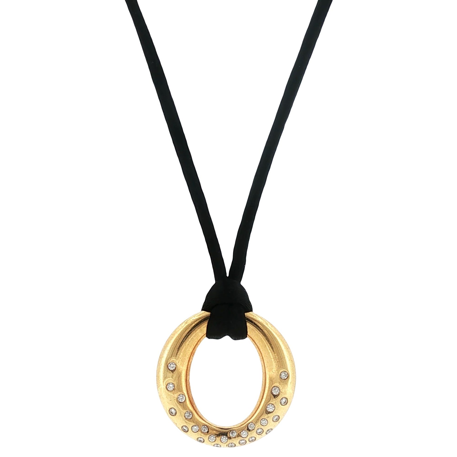Tiffany & Company Elsa Peretti Diamond Sevillana 18 Karat Yellow Gold Pendant