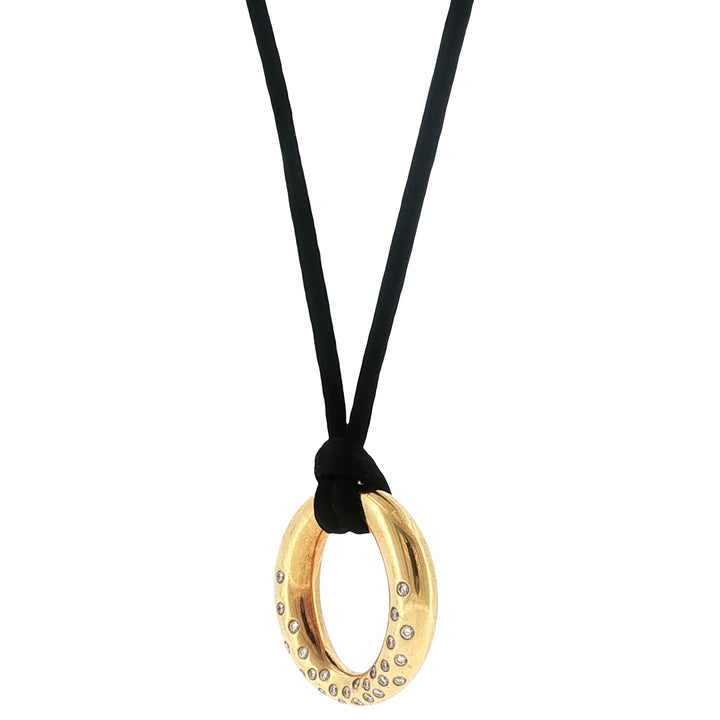 Tiffany & Company Elsa Peretti Diamond Sevillana 18 Karat Yellow Gold Pendant