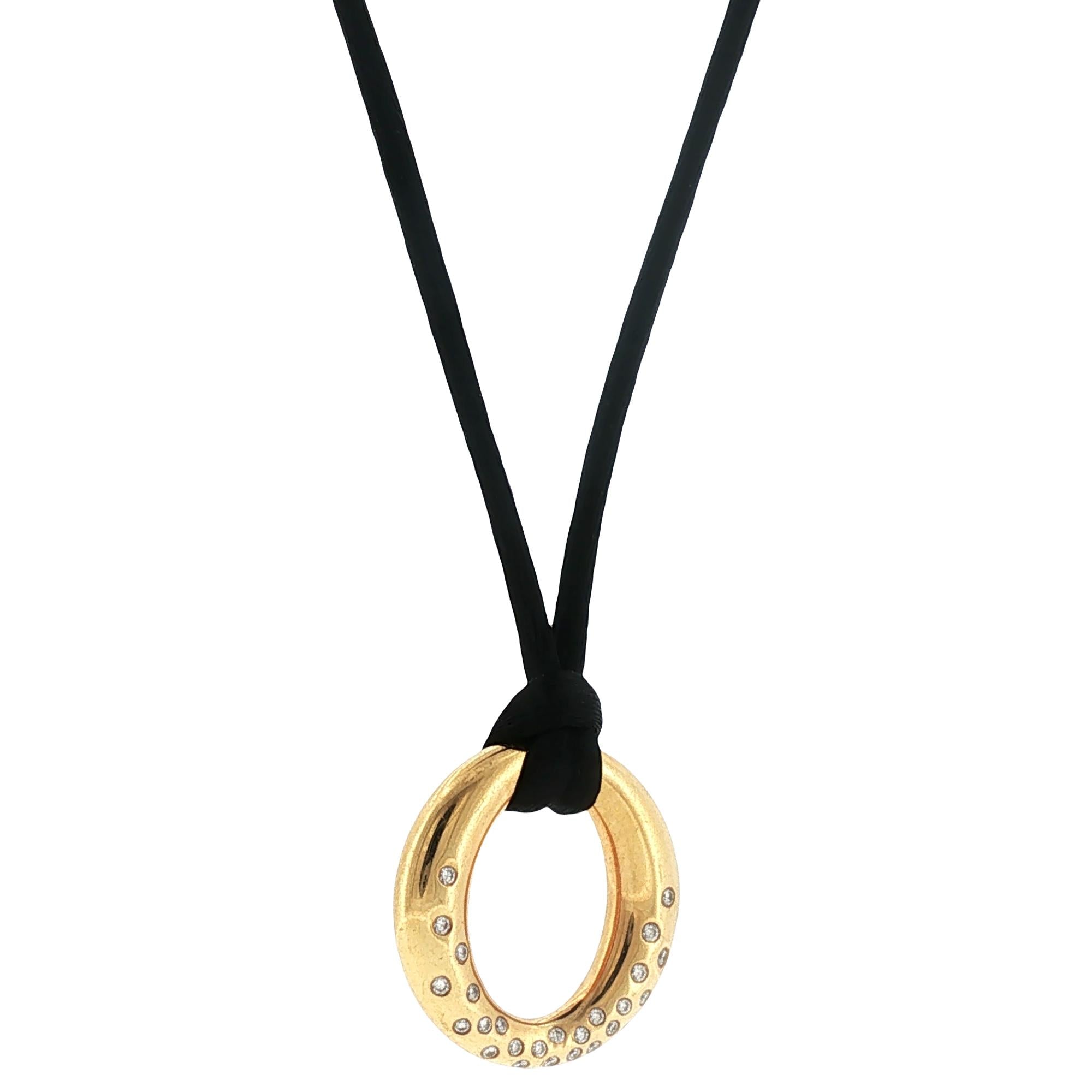 Tiffany & Company Elsa Peretti Diamond Sevillana 18 Karat Yellow Gold Pendant
