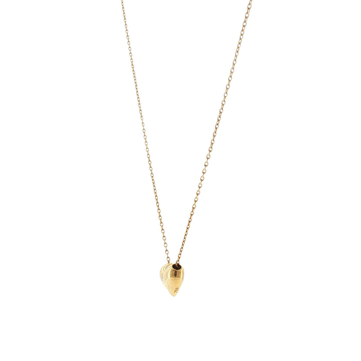 Tiffany & Company 18 Karat yellow Gold Puff Heart Pendant Necklace