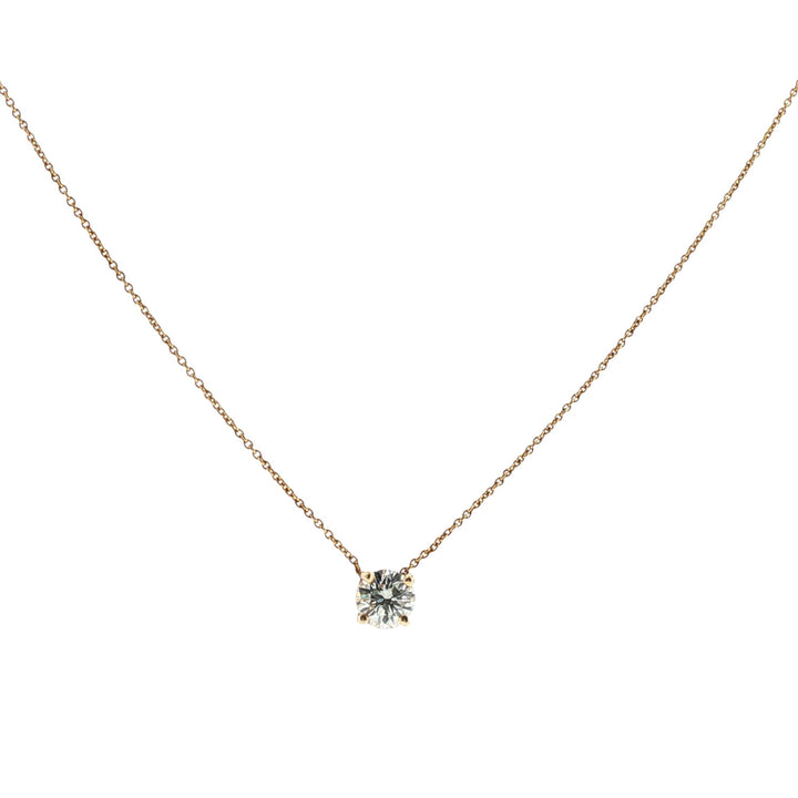 Tiffany & Company Elsa Peretti Diamond Solitaire 18KYG Pendant Necklace