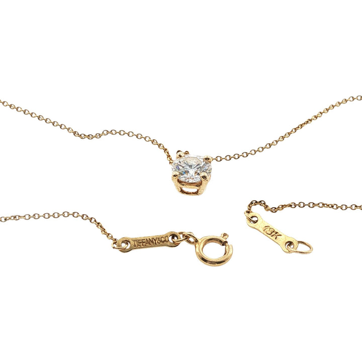 Tiffany & Company Elsa Peretti Diamond Solitaire 18KYG Pendant Necklace