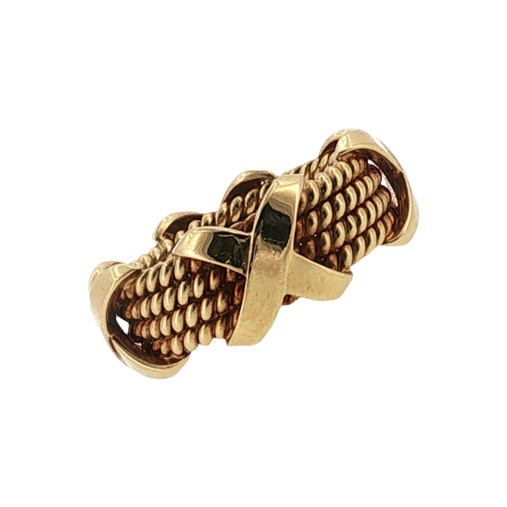 Tiffany & Company Schlumberger 'X' Band 18 Karat Yellow Gold Size 5.5