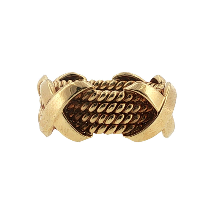 Tiffany & Company Schlumberger 'X' Band 18 Karat Yellow Gold Size 5.5