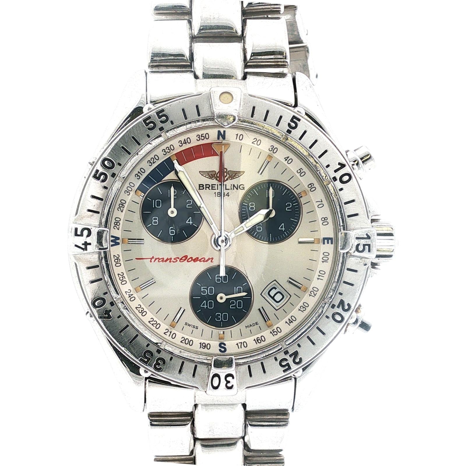 Breitling Transocean Chronograph 42mm Quartz Stainless Steel Watch