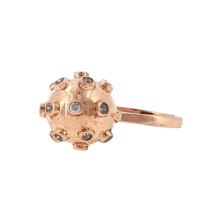 14 Karat Rose Gold Sputnik Style Diamond Ring