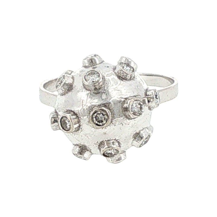 14 Karat White Gold Sputnik Style Diamond Ring