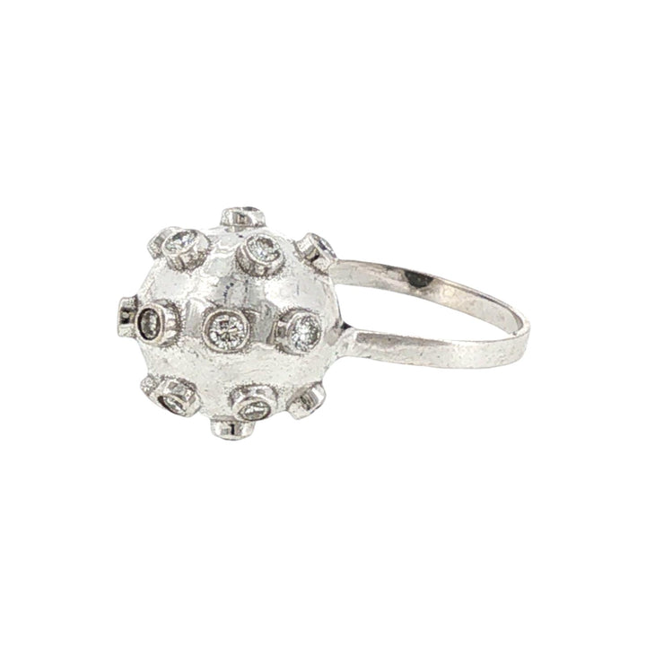 14 Karat White Gold Sputnik Style Diamond Ring