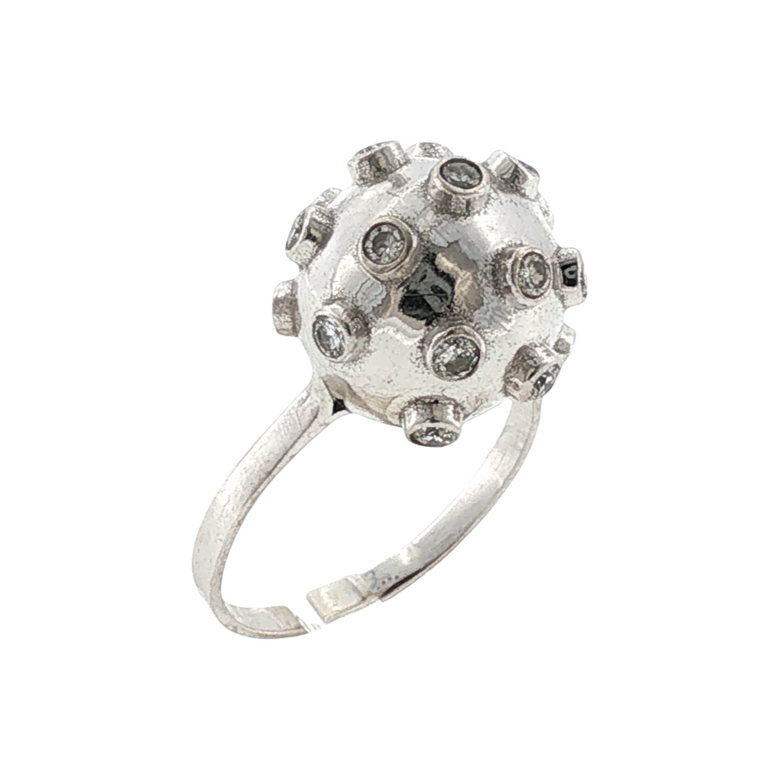 14 Karat White Gold Sputnik Style Diamond Ring