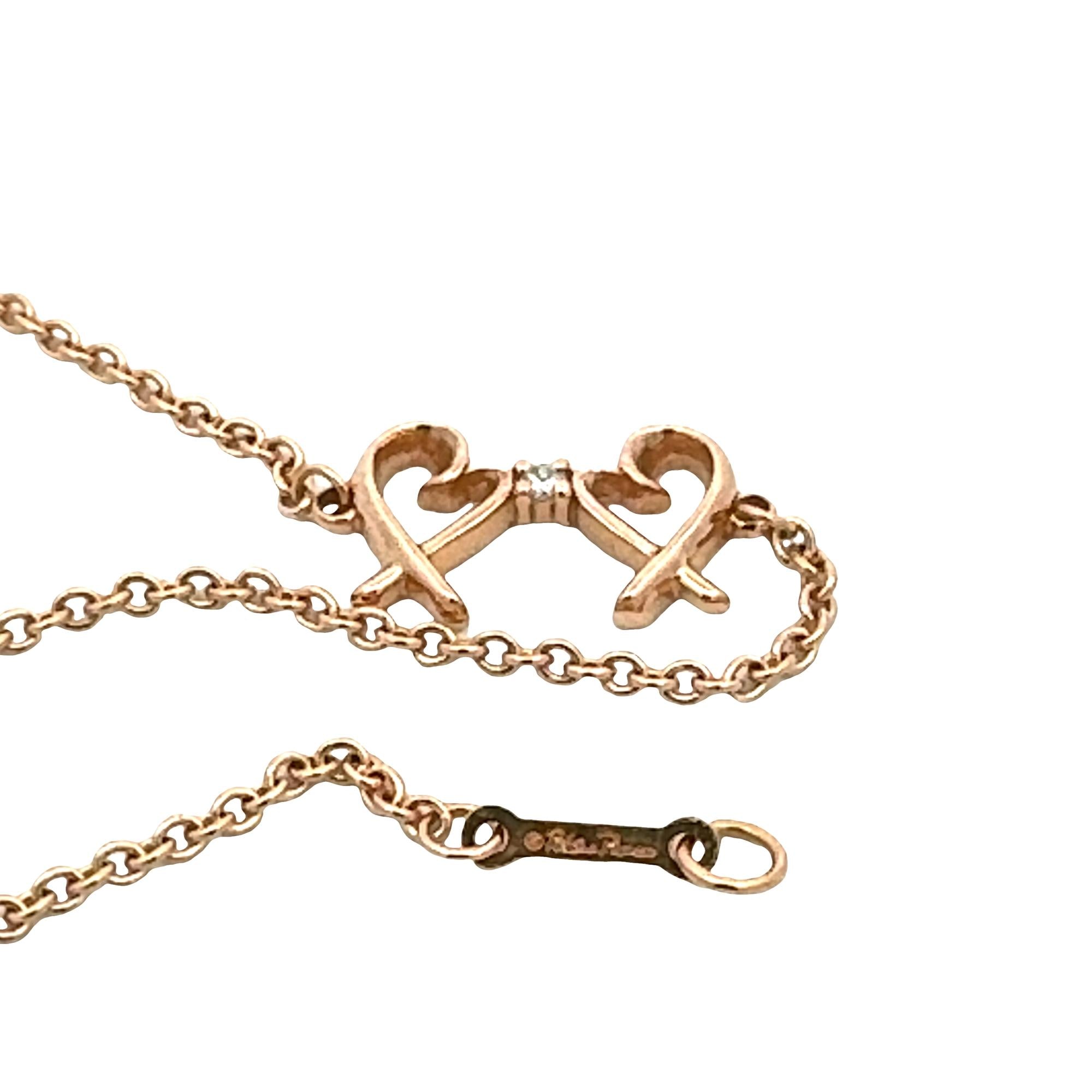 Tiffany & Company Paloma Picasso Double Loving Heart 18 Karat Rose Gold Bracelet